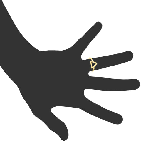 14K Yellow Gold Triangle Design Ring, Size 7