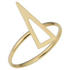 14k Yellow Gold Triangle Shape Ring - JewelryAffairs