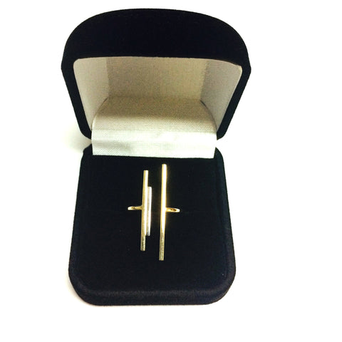 14k Yellow Gold Triple Bar Bypass Ring