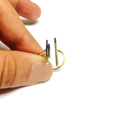 14k Yellow Gold Triple Bar Bypass Ring - JewelryAffairs