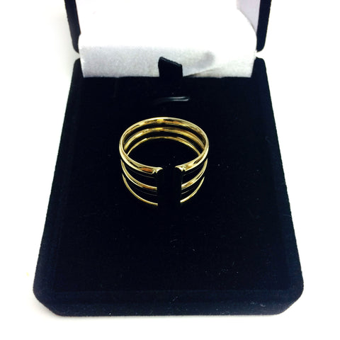 14k Yellow Gold Triple Open Band Ring