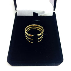 14k Yellow Gold Triple Open Band Ring - JewelryAffairs