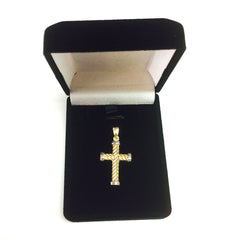 14k Yellow Gold Twisted Cable Cross Mens Pendant, 25 X 15 mm - JewelryAffairs