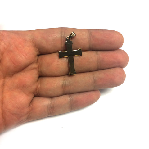 14k Yellow Gold Twisted Cable Cross Mens Pendant, 25 X 15 mm