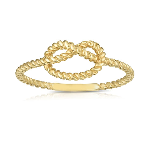 14k Yellow Gold Twisted Cable Knot Ring, Size 7