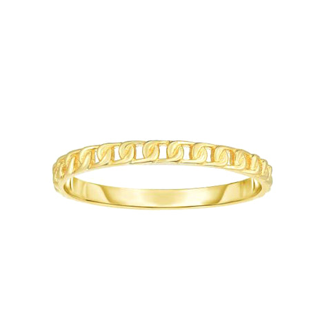 14k Yellow Gold Twisted Cable Womens Ring, Size 7