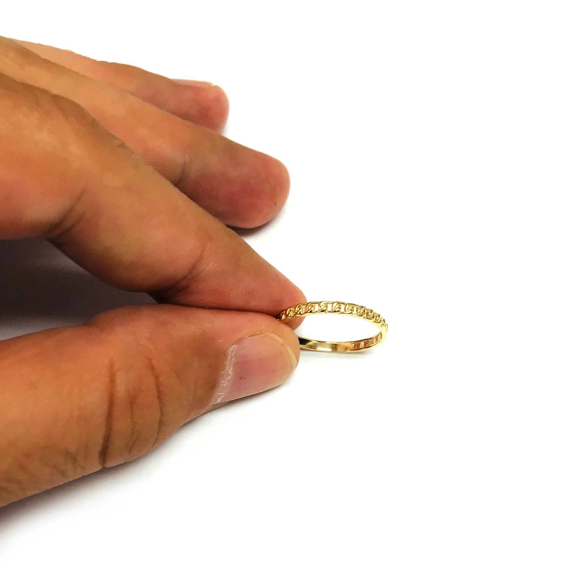 14k Yellow Gold Twisted Cable Womens Ring, Size 7 - JewelryAffairs