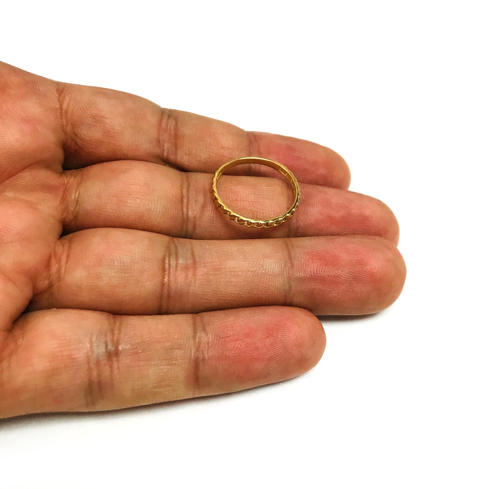 14k Yellow Gold Twisted Cable Womens Ring, Size 7 - JewelryAffairs