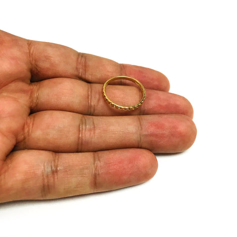 14k Yellow Gold Twisted Cable Womens Ring, Size 7