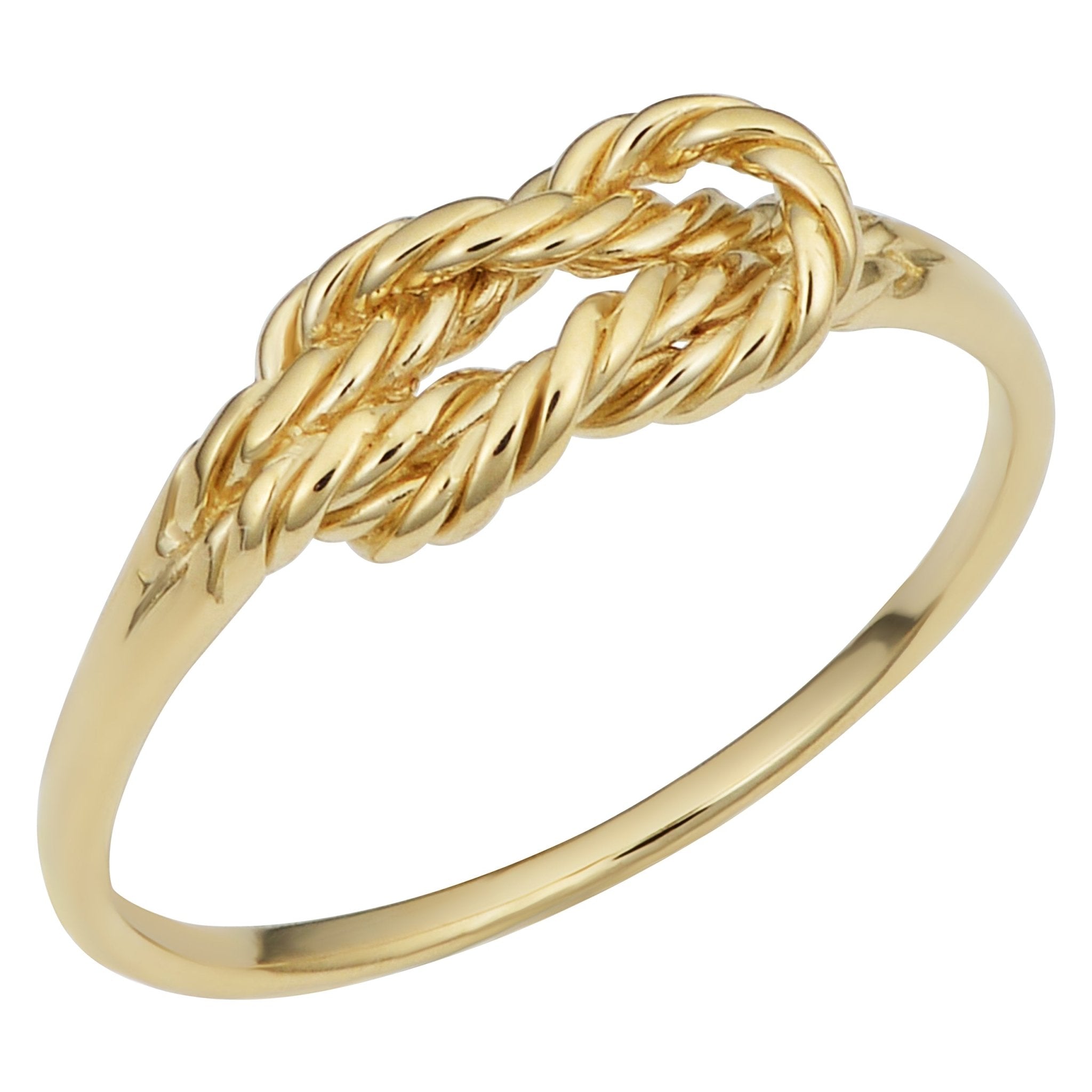 14k Yellow Gold Twisted Love Knot Ring - JewelryAffairs