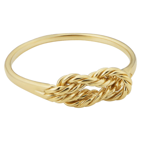14k Yellow Gold Twisted Love Knot Ring