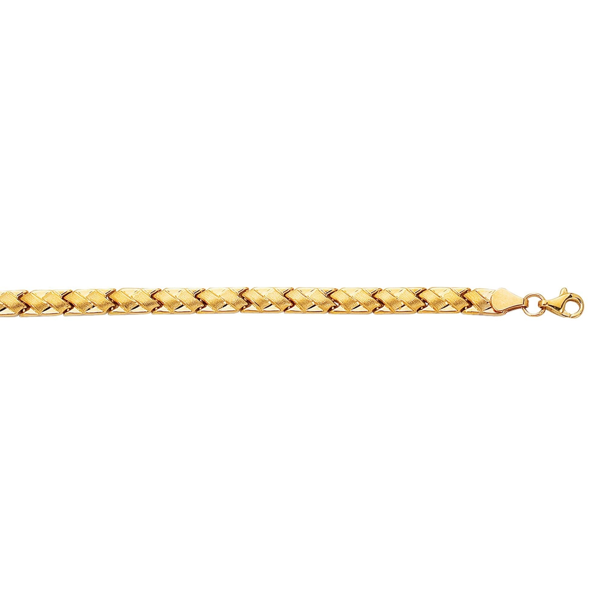 14k Yellow Gold Weaved Link Fancy Bracelet, 7.25" - JewelryAffairs