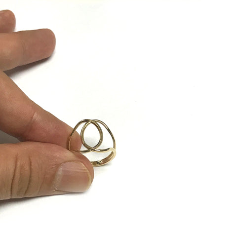 14k Yellow Gold Wide Knot Fashion Ring