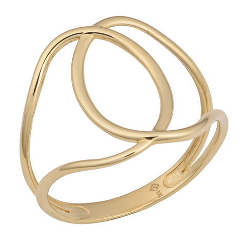 14k Yellow Gold Wide Knot Fashion Ring