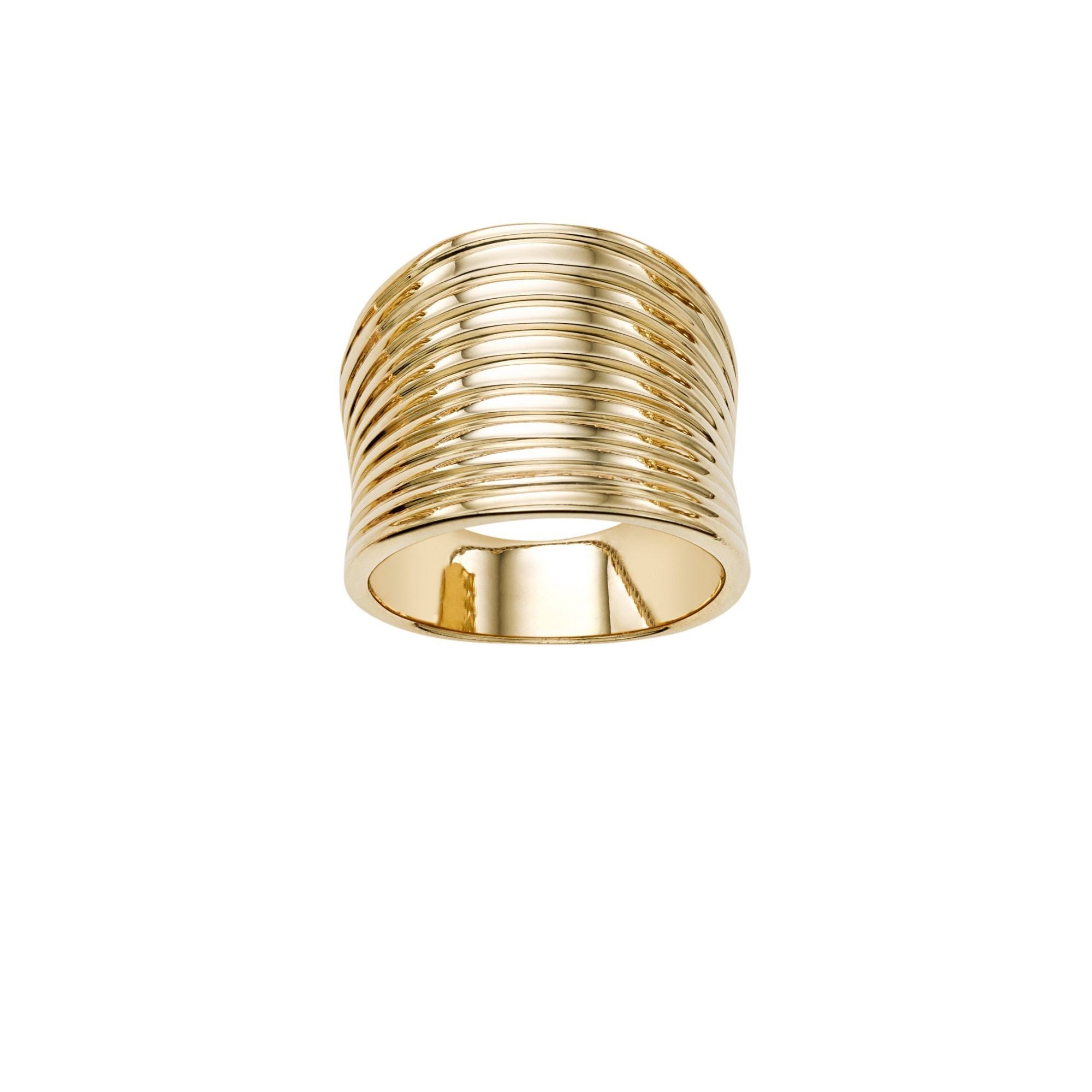 14K Yellow Gold Womens Band Ring - JewelryAffairs