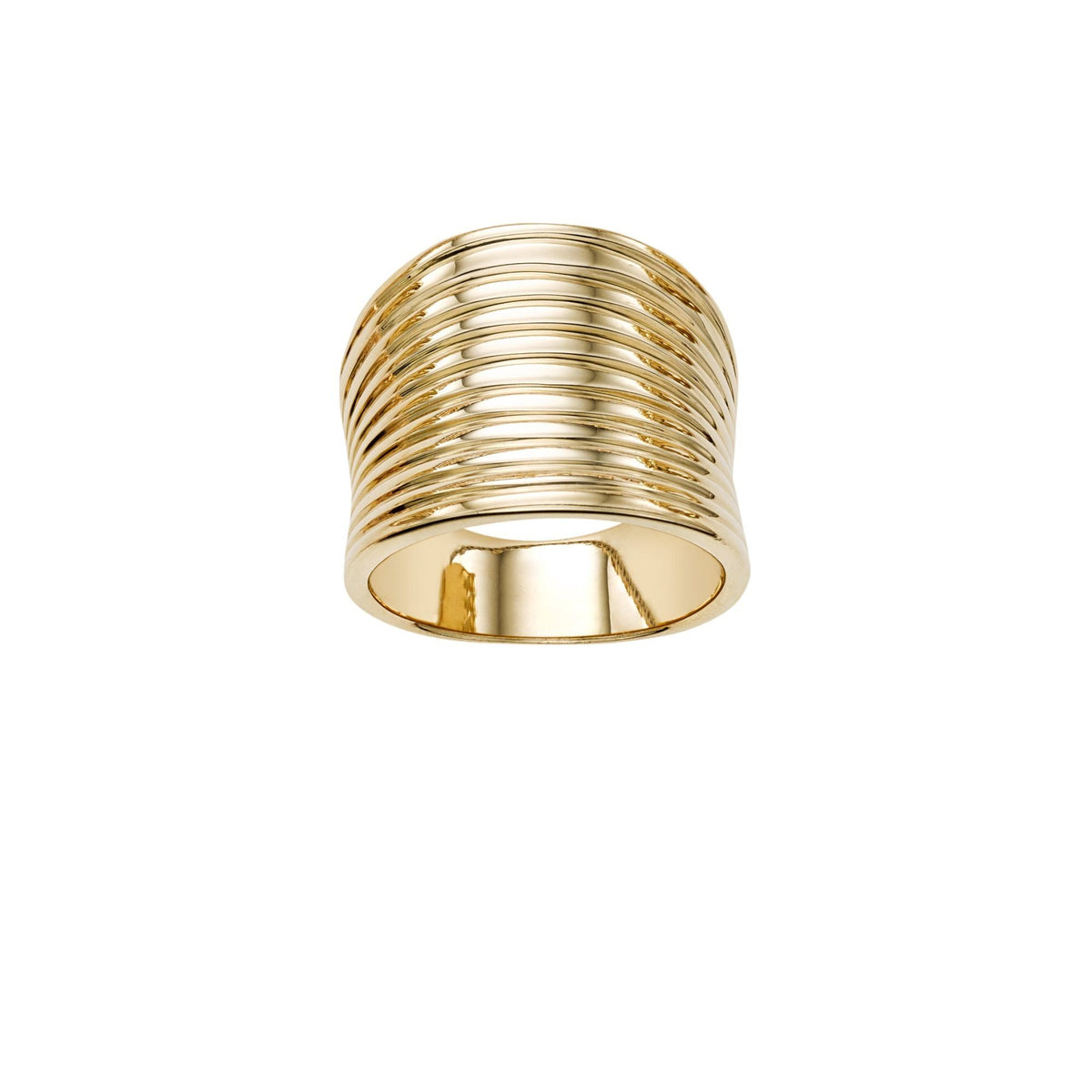 14K Yellow Gold Womens Band Ring - JewelryAffairs