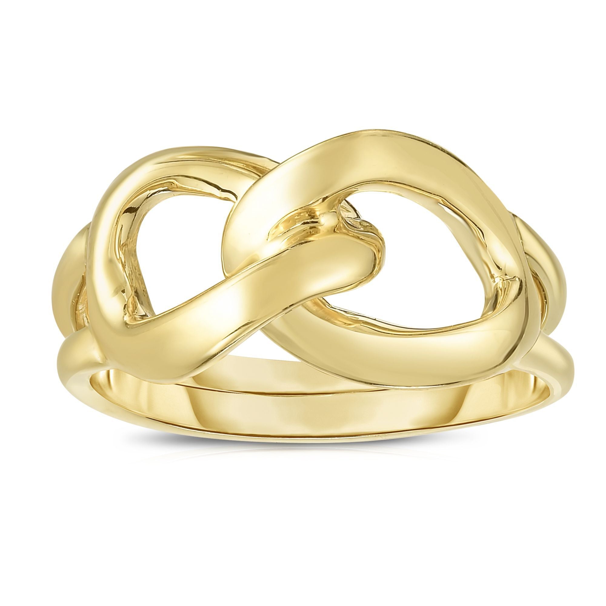14k Yellow Gold Womens Fancy Infinity Ring, Size 7 - JewelryAffairs