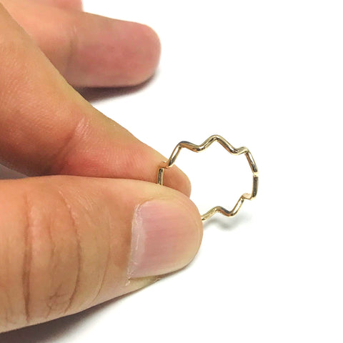 14k Yellow Gold Zigzag Curves Ring