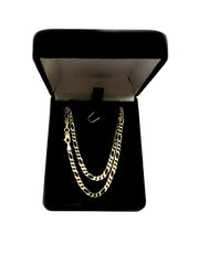 14k Yellow Solid Gold Figaro Chain Bracelet, 2.6mm, 7" - JewelryAffairs