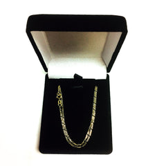 14k Yellow Solid Gold Figaro Chain Necklace, 1.3mm - JewelryAffairs