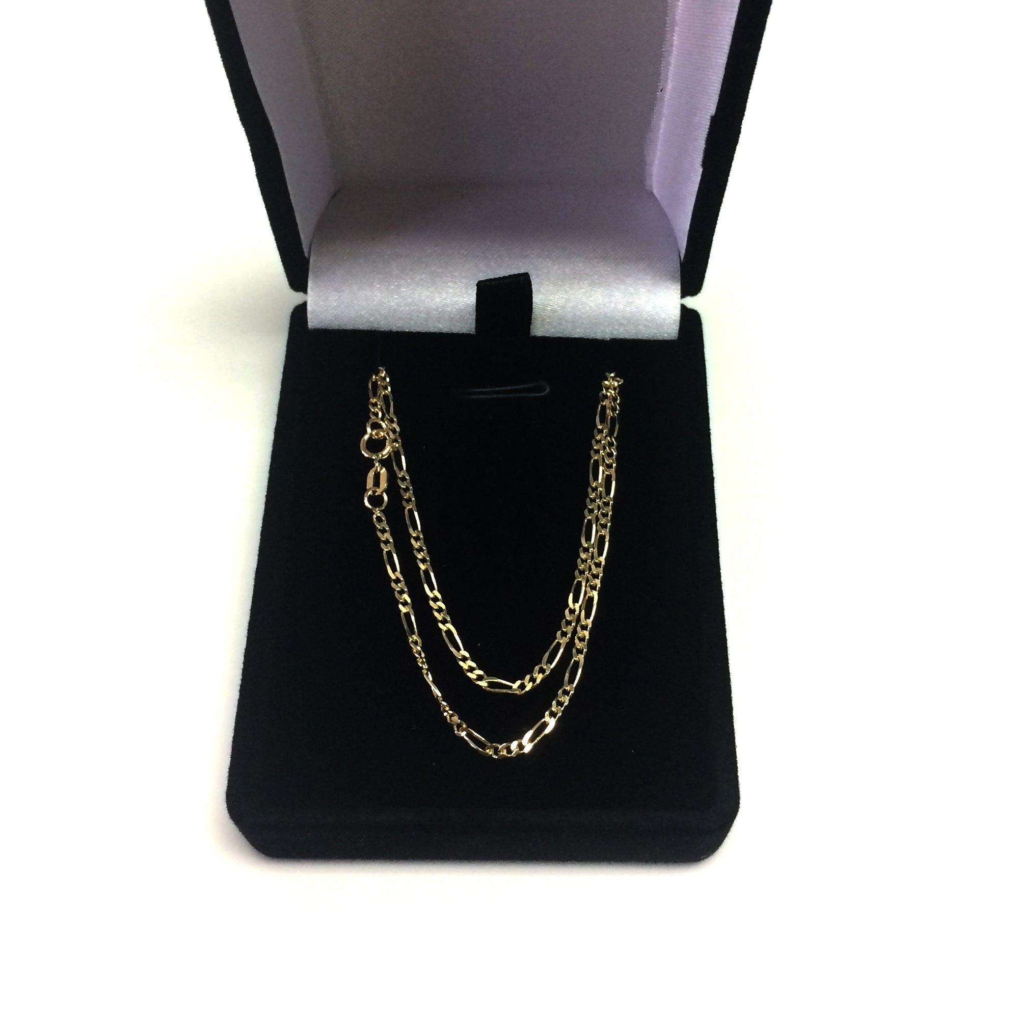 14k Yellow Solid Gold Figaro Chain Necklace, 1.9mm - JewelryAffairs