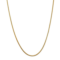 14k Yellow Solid Gold Franco Chain Necklace, 1.2mm - JewelryAffairs