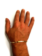 14k Yellow Solid Gold Imperial Herringbone Chain Bracelet, 3.0mm, 7" - JewelryAffairs