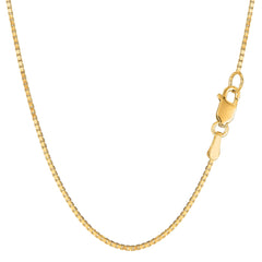 14k Yellow Solid Gold Mirror Box Chain Necklace, 1.2mm - JewelryAffairs
