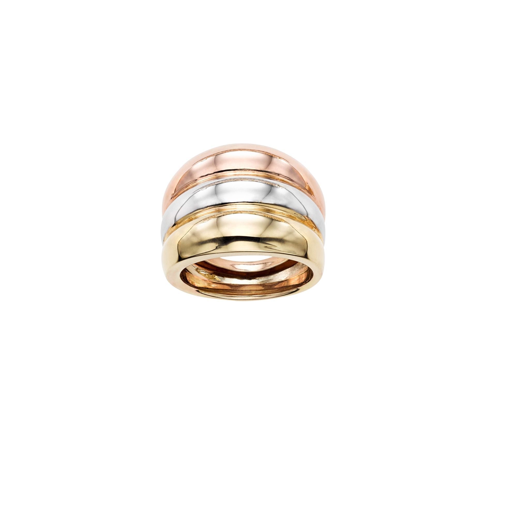 14K Yellow White Rose Gold Cross Over Womens Ring - JewelryAffairs