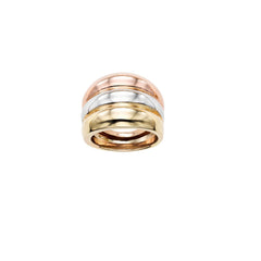 14K Yellow White Rose Gold Cross Over Womens Ring - JewelryAffairs