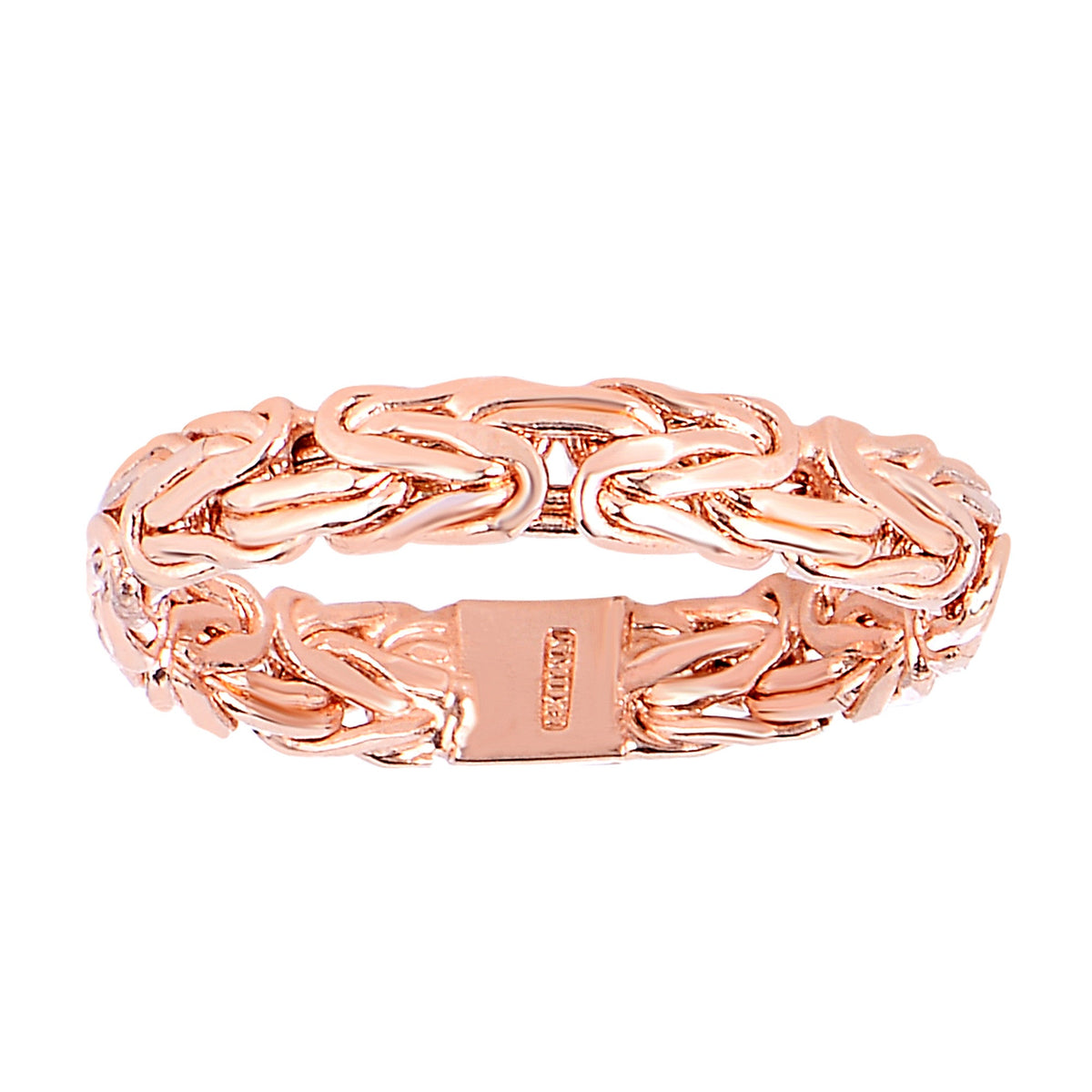14Kt Rose Gold Byzantine Style Band - 4mm Wide - JewelryAffairs