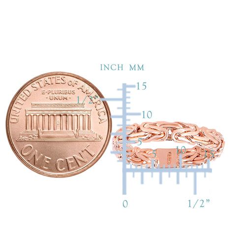 14Kt Rose Gold Byzantine Style Band - 4mm Wide