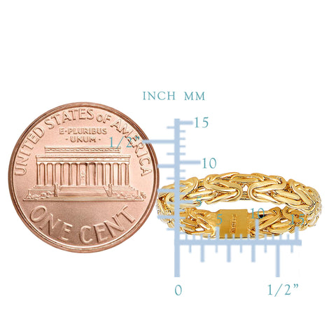 14Kt Yellow Gold Byzantine Style Band - 4mm Wide