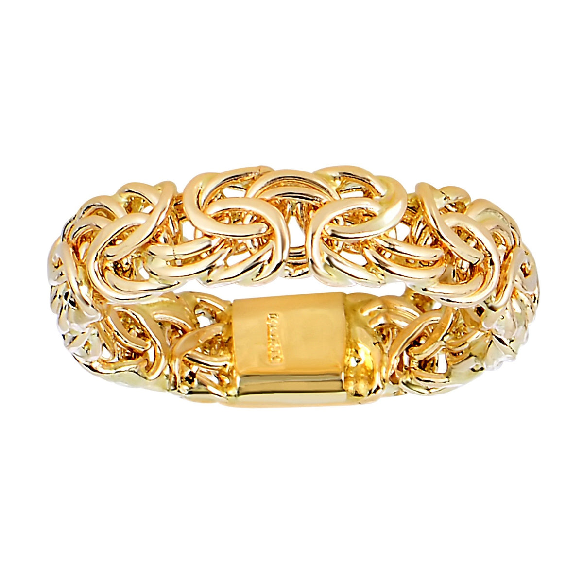 14Kt Yellow Gold Byzantine Style Band - 4mm Wide - JewelryAffairs