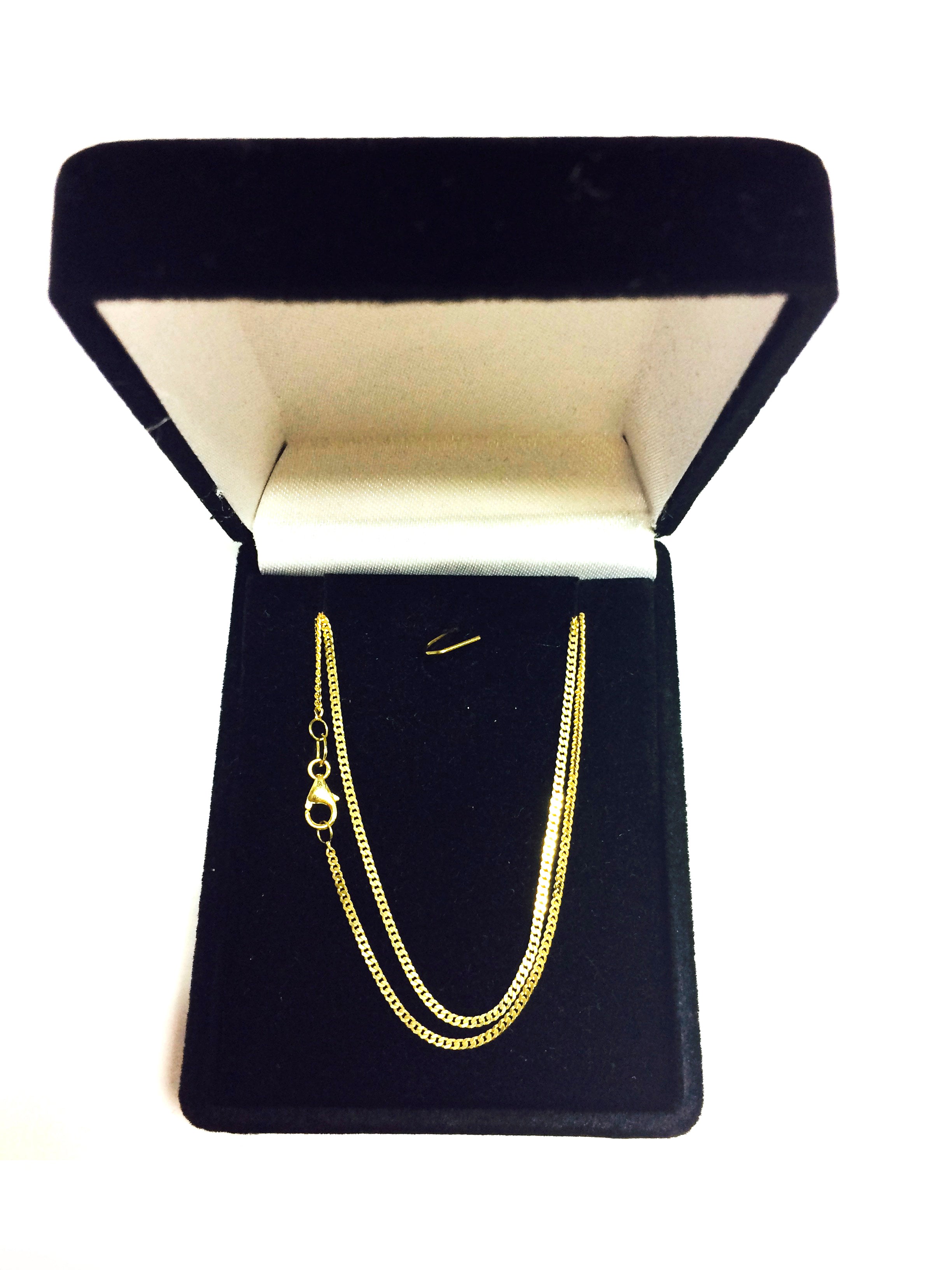 10k Yellow Gold Gourmette Chain Necklace, 1.5mm fine designer jewelry for men and women