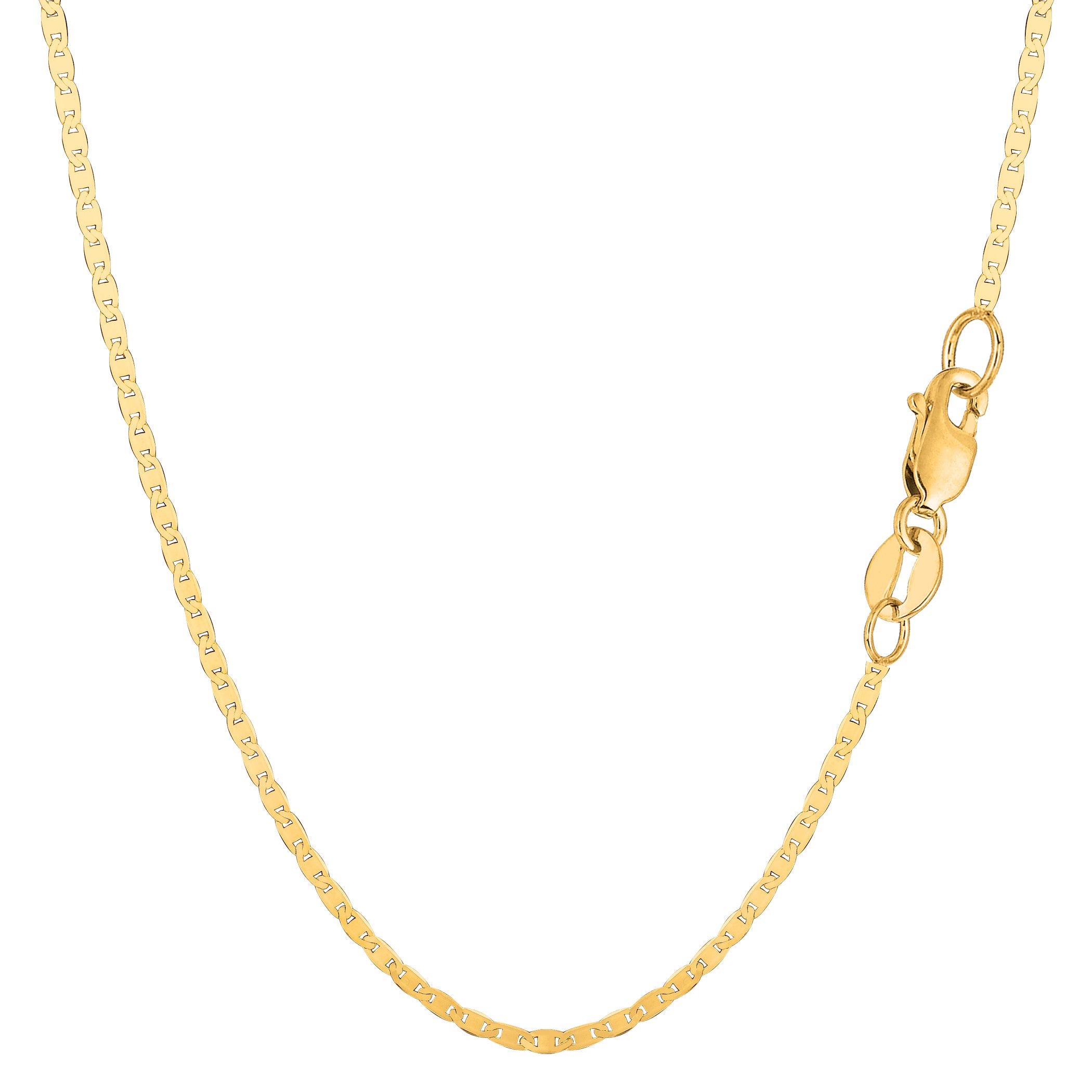 10k Yellow Gold Mariner Link Chain Necklace, 1.7mm fine designer jewelry for men and women