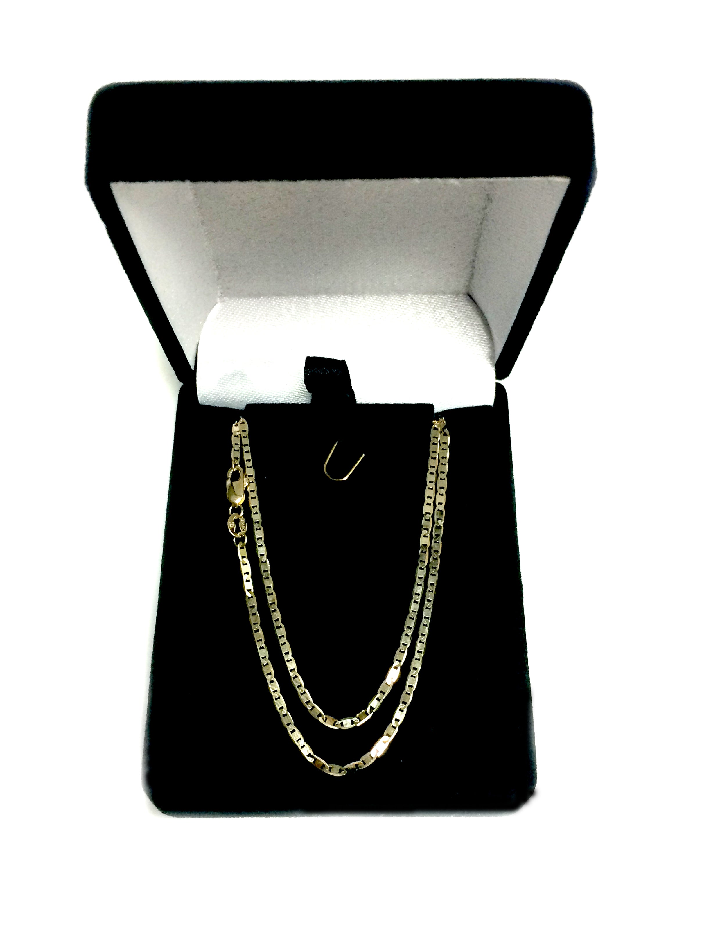 10k Yellow Gold Mariner Link Chain Necklace, 1.7mm fine designer jewelry for men and women