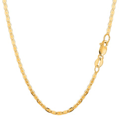 10k Yellow Gold Mariner Link Chain Bracelet, 2.3mm fine designer jewelry for men and women
