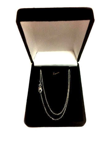 18k White Gold Cable Link Chain Necklace, 0.7mm