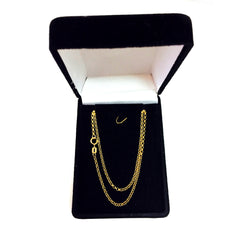 10k Yellow Gold Round Rolo Link Chain Necklace, 1.9mm fine designer jewelry for men and women