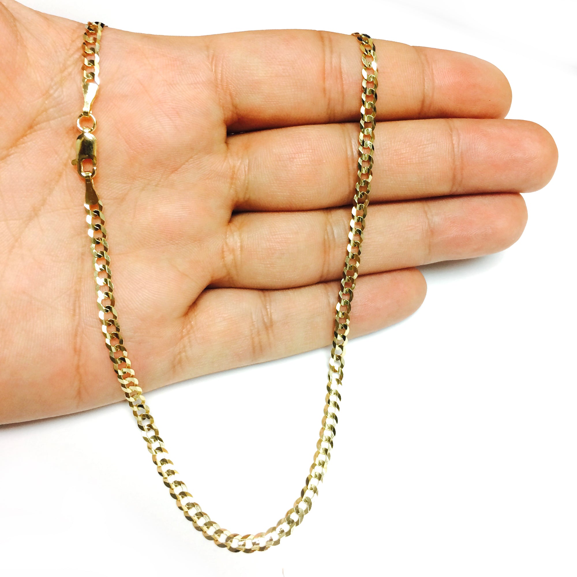 10k Yellow Gold Comfort Curb Chain Necklace, 3.6mm