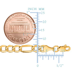 10k Yellow Gold Hollow Figaro Bracelet Chain, 4.6mm, 7" fine designer jewelry for men and women