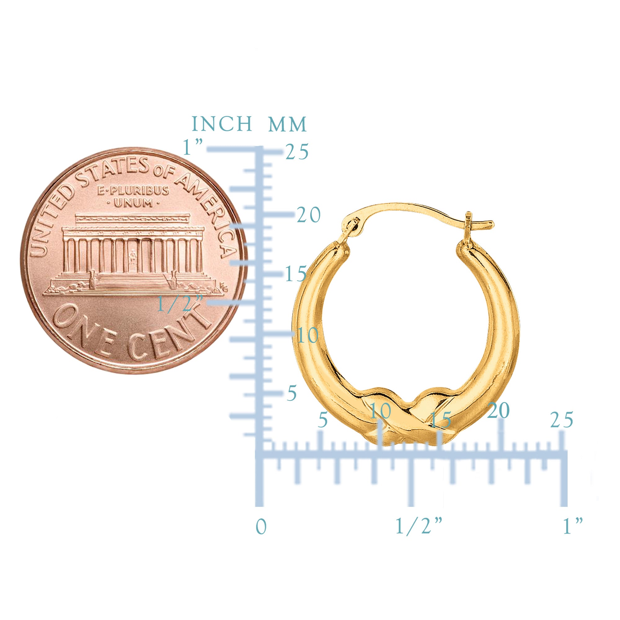 10k Yellow Gold X Design Round Shape Hoop Earrings, Diameter 20mm fine designer jewelry for men and women
