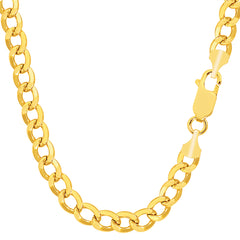 14K Yellow Gold Filled Solid Curb Chain Necklace, 7.0mm Wide fine designer jewelry for men and women