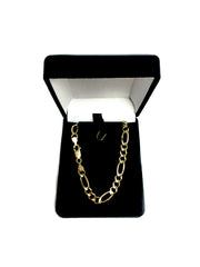10k Yellow Solid Gold Figaro Chain Bracelet, 6.6mm, 8.5" fine designer jewelry for men and women
