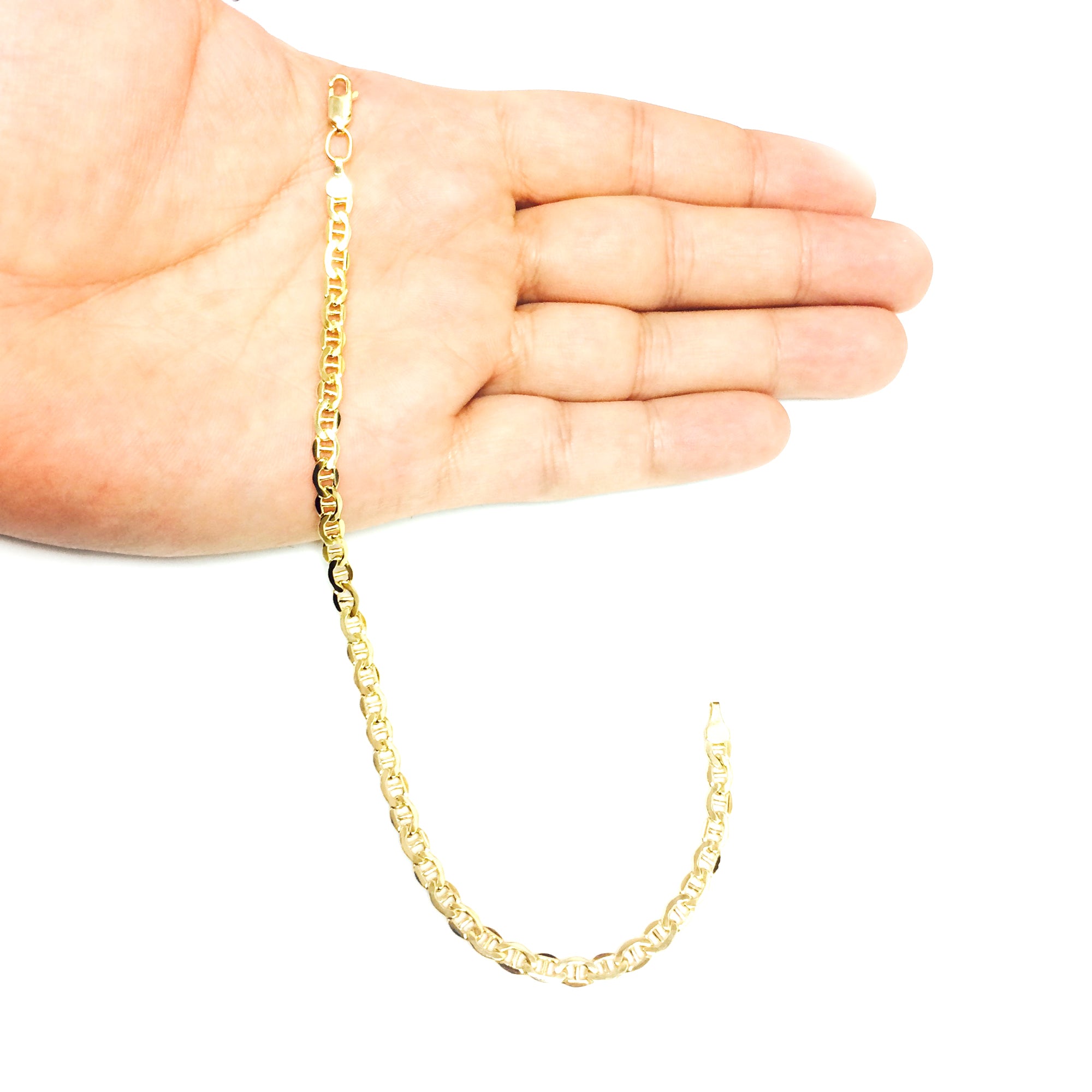 14K Yellow Gold Filled Solid Mariner Chain Bracelet, 4.5 mm, 8.5" fine designer jewelry for men and women