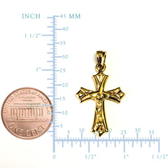 14k Yellow Gold Cross And Crucifix Pendant fine designer jewelry for men and women