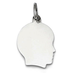 14K White Gold Boy's Head Charm (18 x 28 mm) fine designer jewelry for men and women