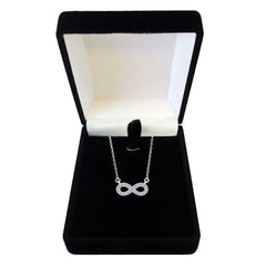 14K White Gold With 0.15 Ct Diamonds Infinity Necklace - 18 Inches fine designer jewelry for men and women