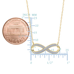 14K Yellow Gold With 0.10 Ct Diamonds Infinity Necklace - 18 Inches fine designer jewelry for men and women